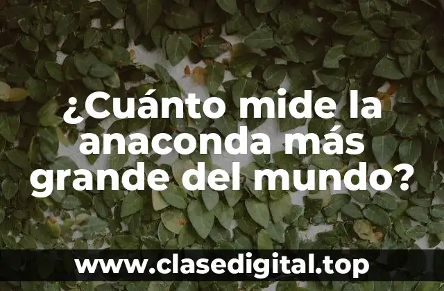 ¿Cuánto mide la anaconda más grande del mundo?