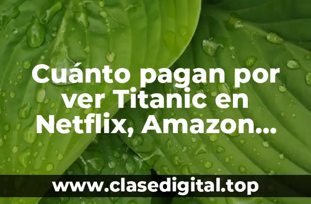 Cuánto pagan por ver Titanic en Netflix, Amazon Prime y otros servicios de streaming