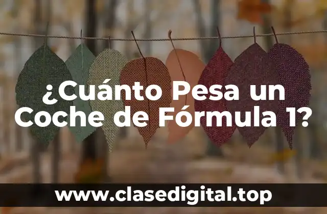 ¿Cuánto Pesa un Coche de Fórmula 1?