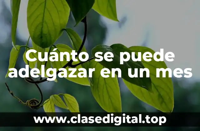 Cuánto se puede adelgazar en un mes