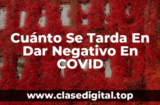 Cuánto Se Tarda En Dar Negativo En COVID