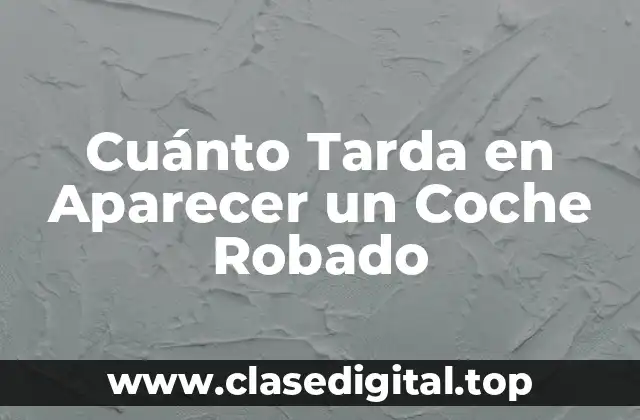 Cuánto Tarda en Aparecer un Coche Robado