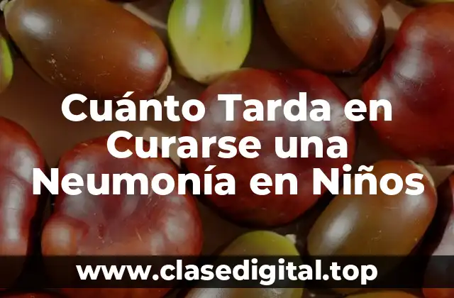 Cuánto Tarda en Curarse una Neumonía en Niños