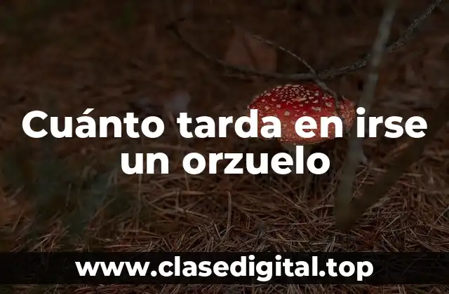 Cuánto tarda en irse un orzuelo