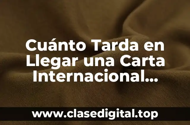 Tipos de Servicios Postales Internacionales