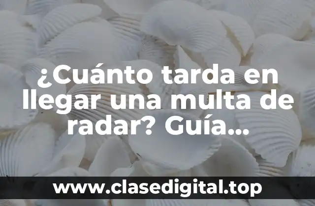 ¿Cuánto tarda en llegar una multa de radar? Guía completa para saber qué esperar