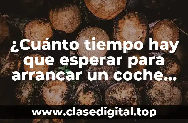 ¿Cuánto tiempo hay que esperar para arrancar un coche de gasolina?