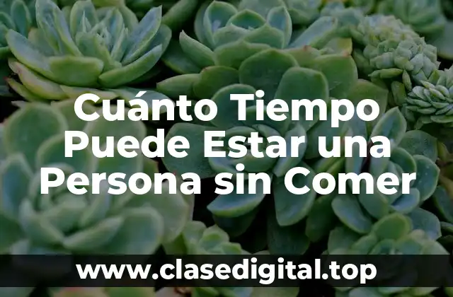 Cuánto Tiempo Puede Estar una Persona sin Comer