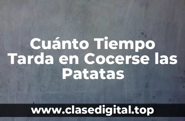 Cuánto Tiempo Tarda en Cocerse las Patatas