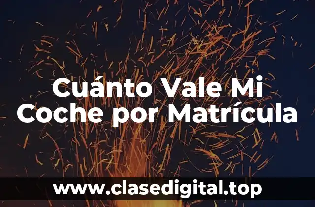 Cuánto Vale Mi Coche por Matrícula