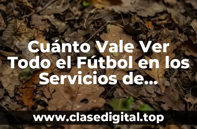 ¿Cuáles son los Servicios de Streaming que Ofrecen Contenido de Fútbol?