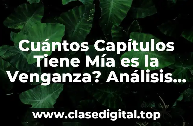 Cuántos Capítulos Tiene Mía es la Venganza? Análisis Detallado de la Serie de Netflix