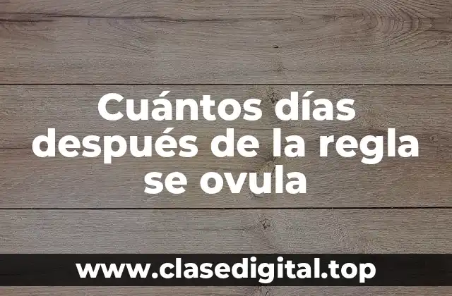 Cuántos días después de la regla se ovula