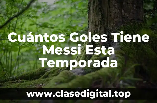 Cuántos Goles Tiene Messi Esta Temporada