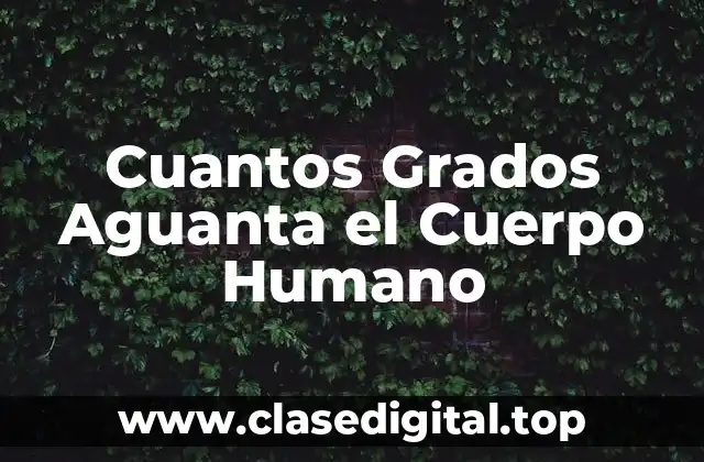 Cuantos Grados Aguanta el Cuerpo Humano