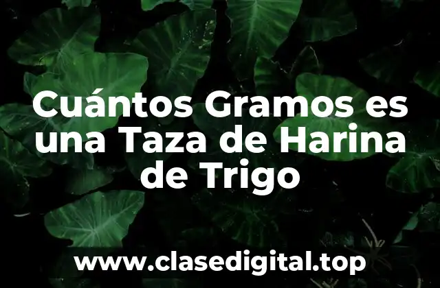 Cuántos Gramos es una Taza de Harina de Trigo