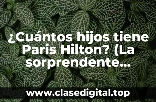 ¿Cuántos hijos tiene Paris Hilton? (La sorprendente verdad sobre su vida familiar)