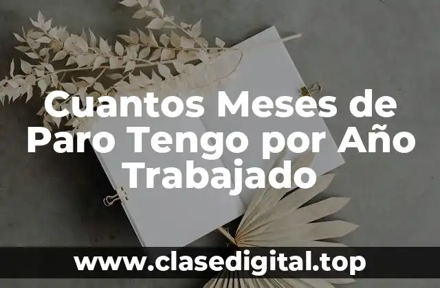 Cuantos Meses de Paro Tengo por Año Trabajado