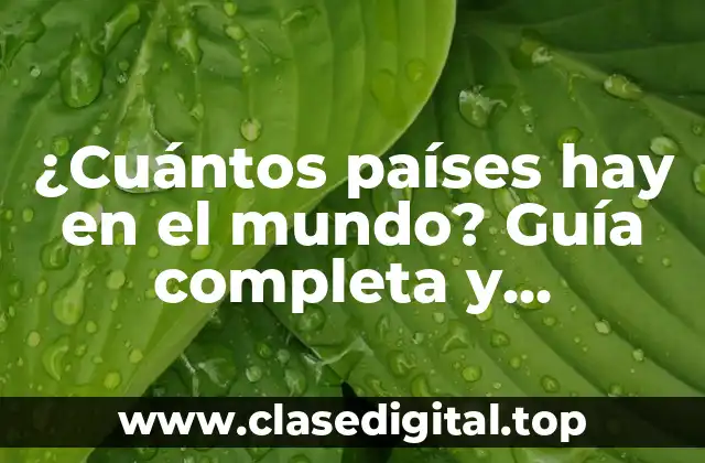 ¿Cuántos países hay en el mundo? Guía completa y actualizada