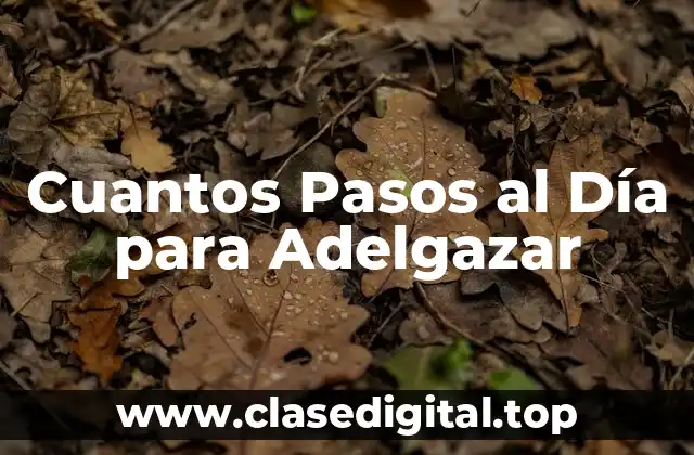 Cuantos Pasos al Día para Adelgazar