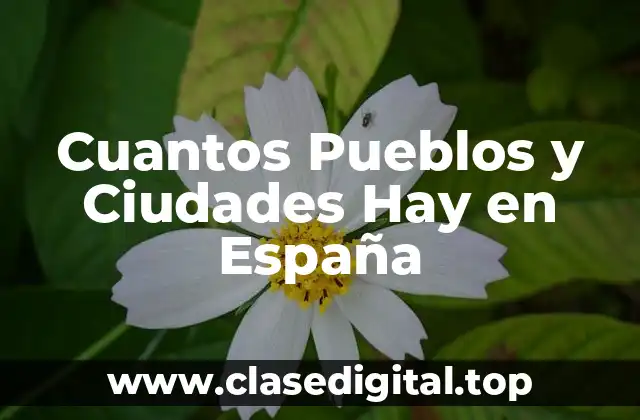 Cuantos Pueblos y Ciudades Hay en España