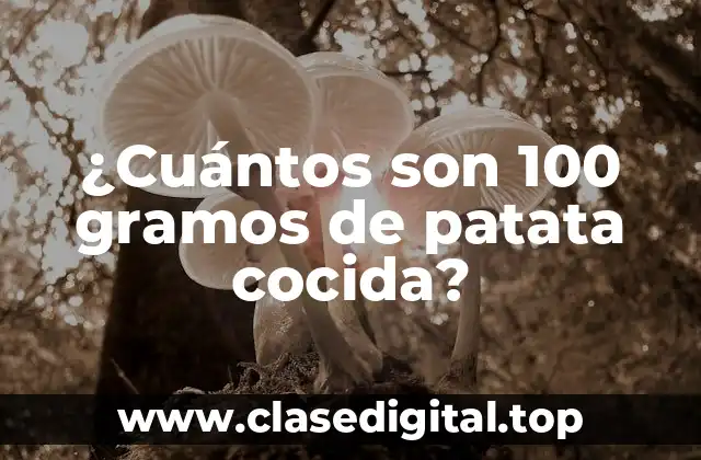 ¿Cuántos son 100 gramos de patata cocida?