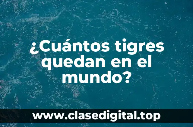 ¿Cuántos tigres quedan en el mundo?