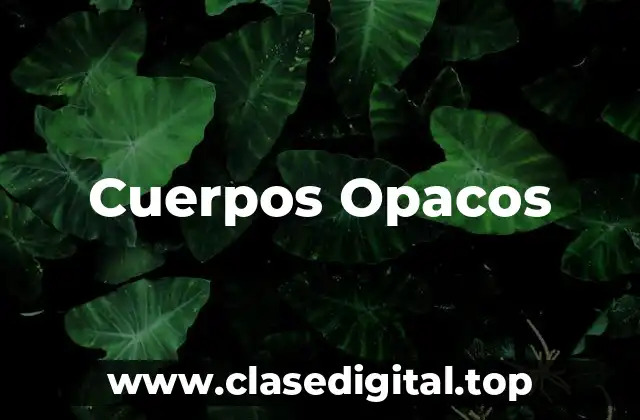 Cuerpos Opacos