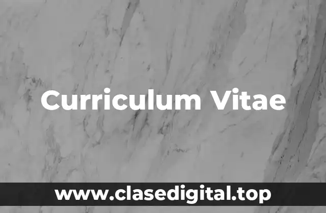 Ejemplos de Curriculum Vitae