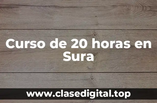 Curso de 20 horas en Sura