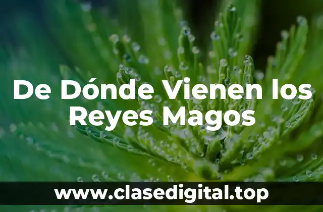 De Dónde Vienen los Reyes Magos