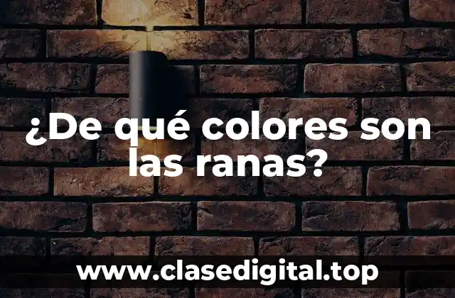 Los colores de las ranas: una estrategia de supervivencia