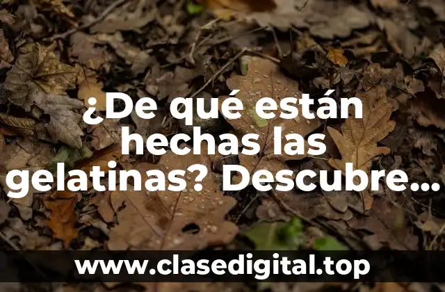 ¿De qué están hechas las gelatinas? Descubre los secretos detrás de esta deliciosa tratadora