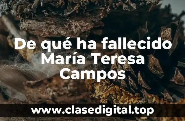 De qué ha fallecido María Teresa Campos