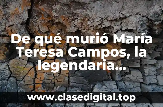 De qué murió María Teresa Campos, la legendaria periodista española
