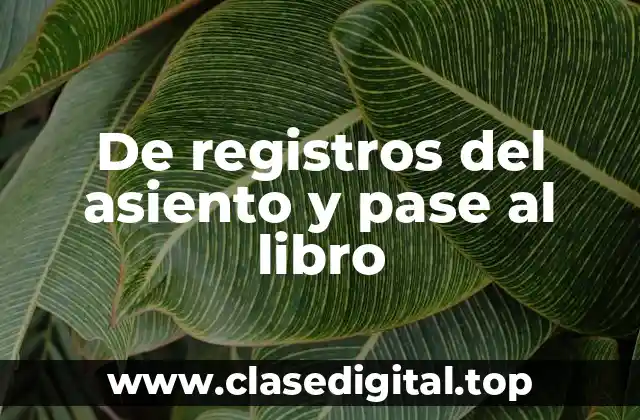 De registros del asiento y pase al libro
