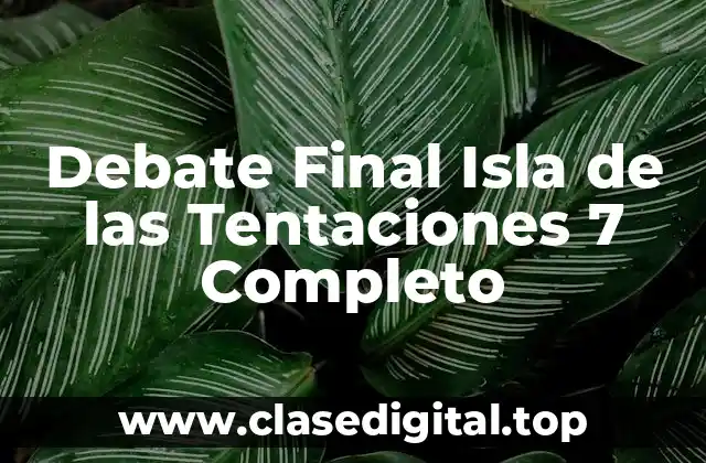 Debate Final Isla de las Tentaciones 7 Completo