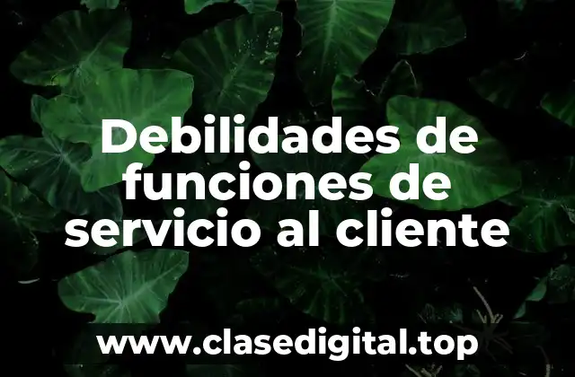 Debilidades de funciones de servicio al cliente