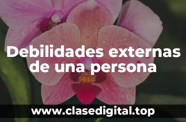 Ejemplos de debilidades externas de una persona