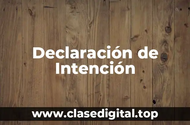 Declaración de Intención