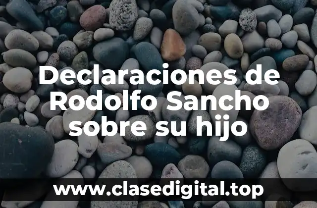 Declaraciones de Rodolfo Sancho sobre su hijo