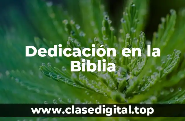 Dedicación en la Biblia