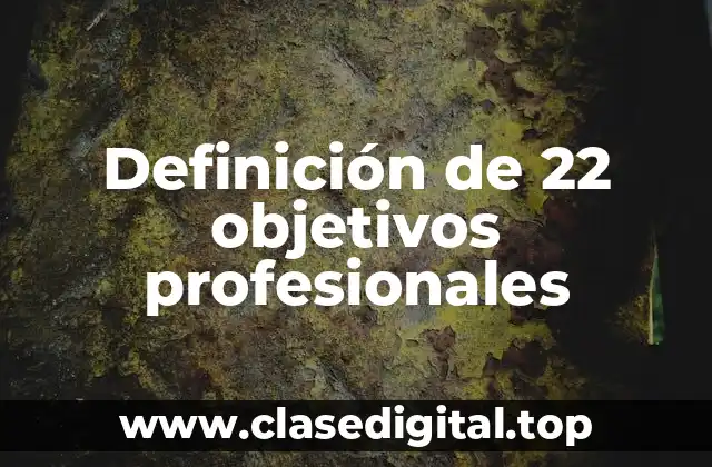 Definición de 22 objetivos profesionales