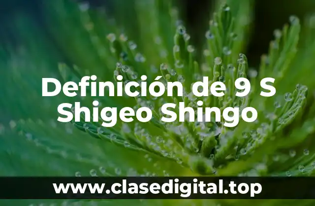 Definición de 9 S Shigeo Shingo