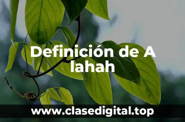 Definición de A lahah