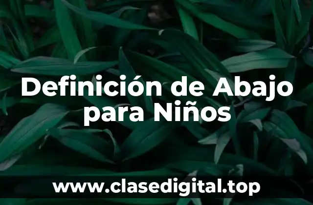 Definición de Abajo para Niños