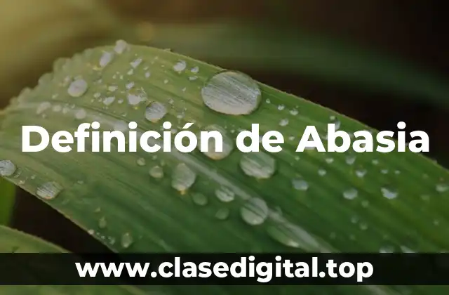 📗 Definición técnica de Abasia