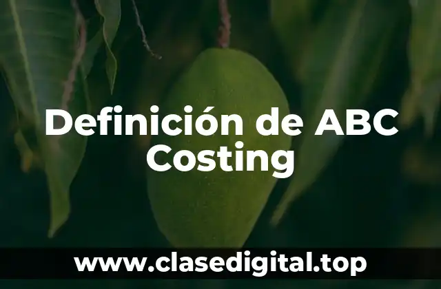Definición de ABC Costing
