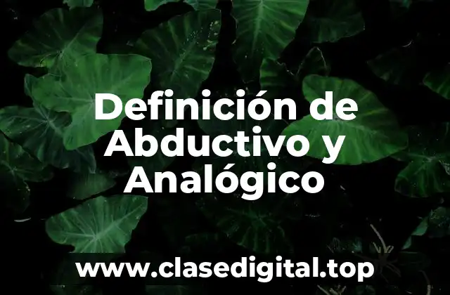 Definición de Abductivo y Analógico