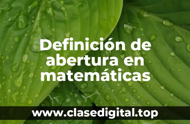 📗 Definición técnica de abertura en matemáticas